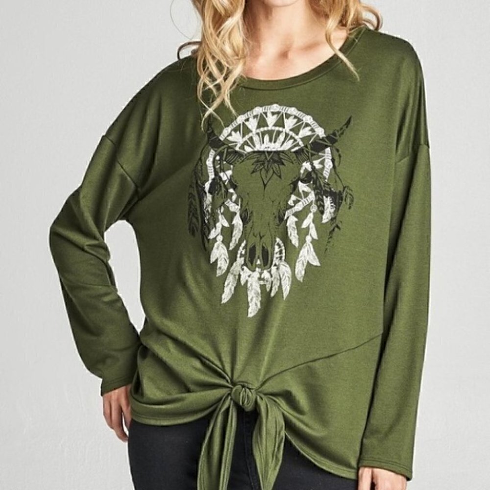 CASUAL BULL PRINT TOP - Picture 1 of 3